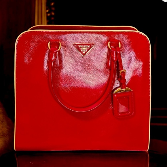 Prada Handbags - Auth. PRADA 2012 Candy Apple Red Saffiano Leather Tote